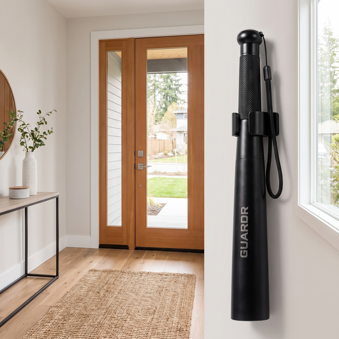 Guardr mounted by the front door