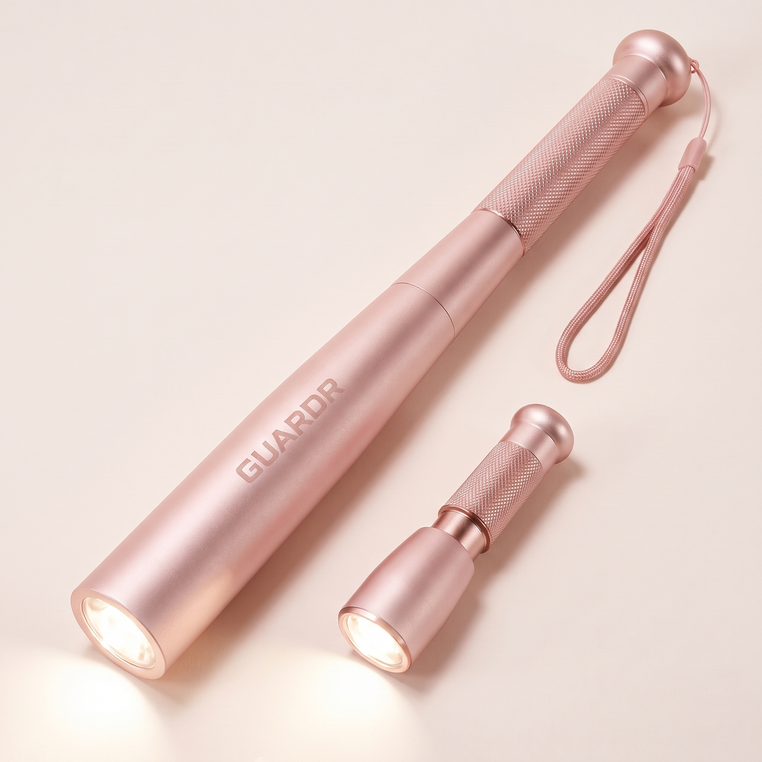 Guardr baseball bat flashlight in Blush Pink